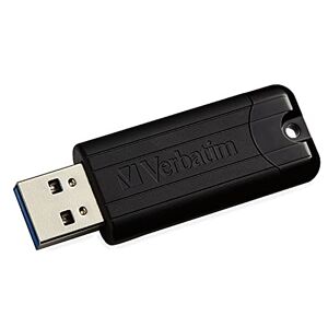 Verbatim 49318 64GB Store'n'Go Pinstripe USB 3.0 Flash Drive, Black