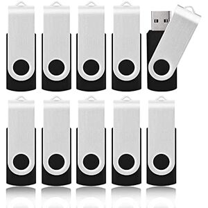 32GB USB 3.0 Stick 10Pack, KOOTION Bulk USB 3.0 Flash Drive Swivel 32GB Memory Stick Pen Drive Thumb Drive Jump Drive Computer Data Storage (10Pack Black)