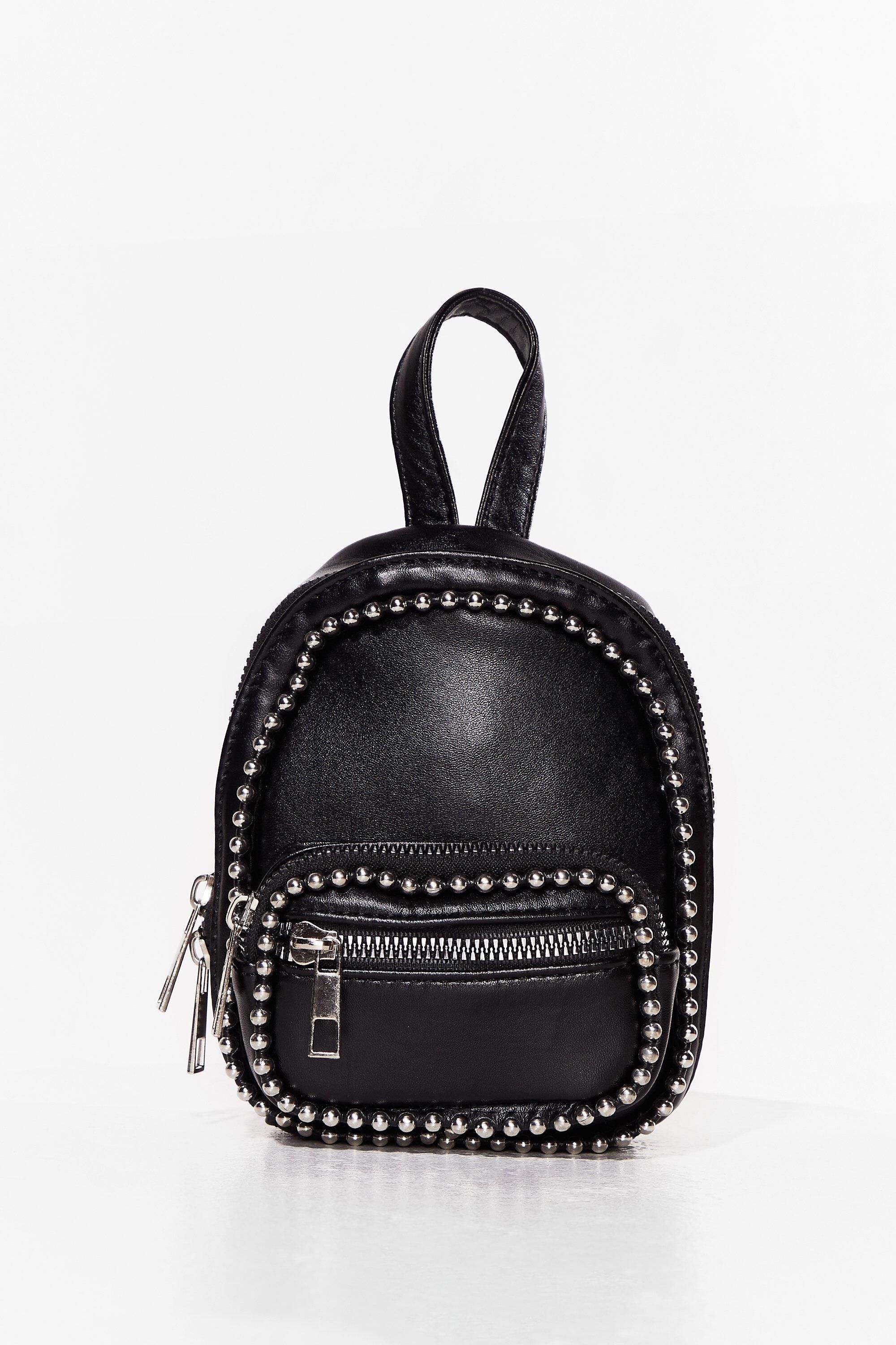 Nasty Gal Womens Studded Faux Leather Mini Backpack - Black - ONE SIZE, Black