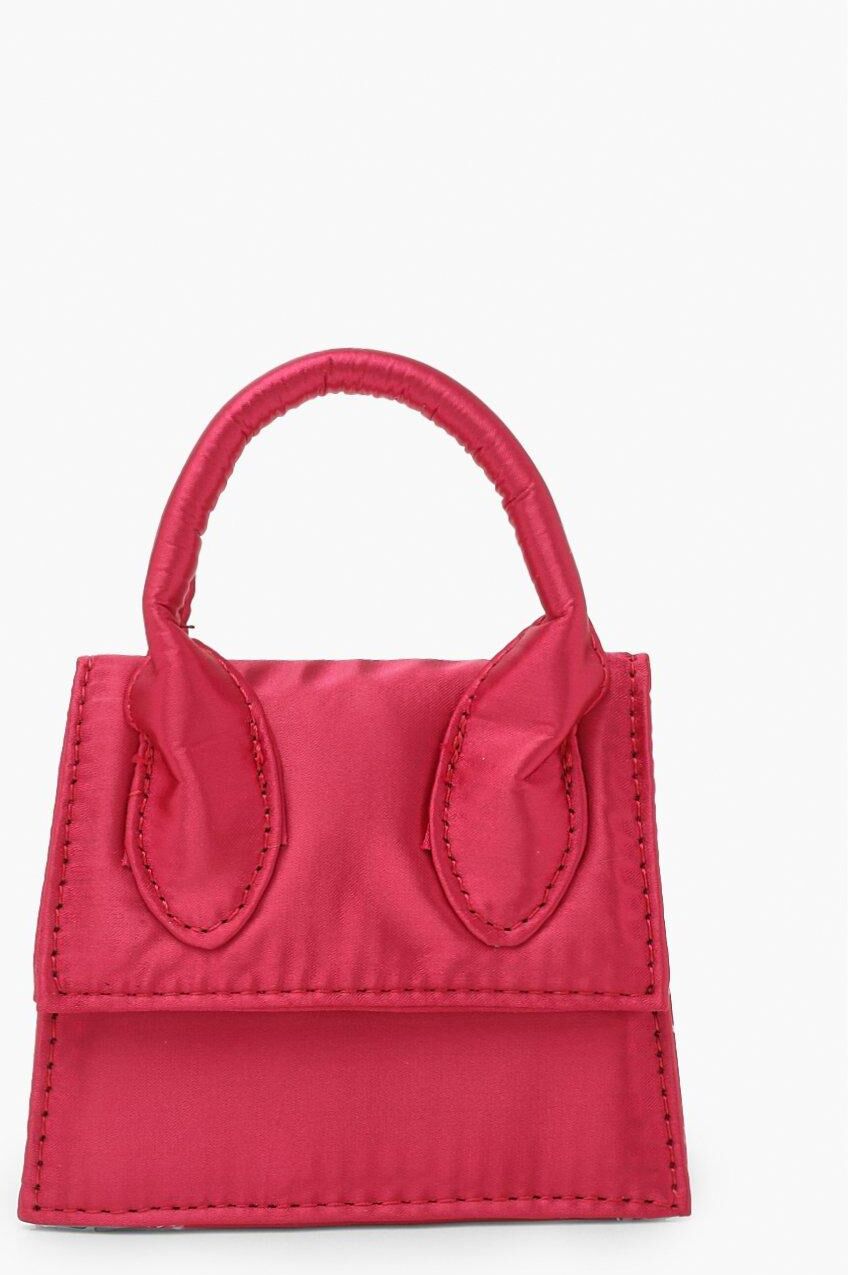 Boohoo Mini Satin Grab Bag- Red  - Size: ONE SIZE