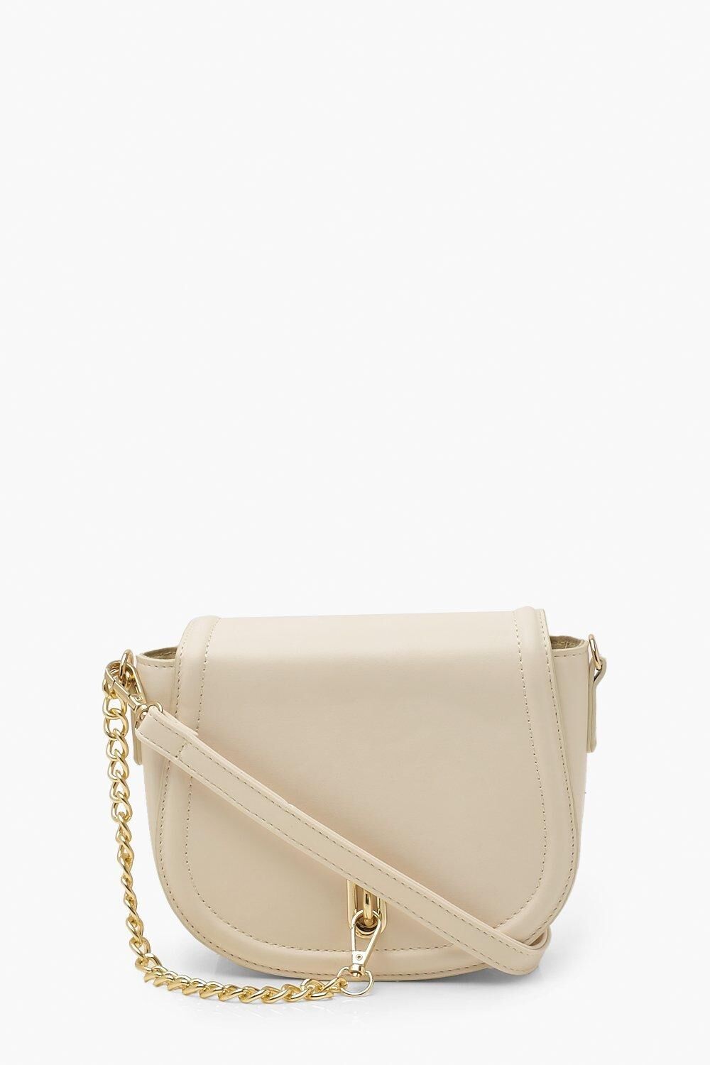 Boohoo Chain Detail Shoulder Bag- White  - Size: ONE SIZE