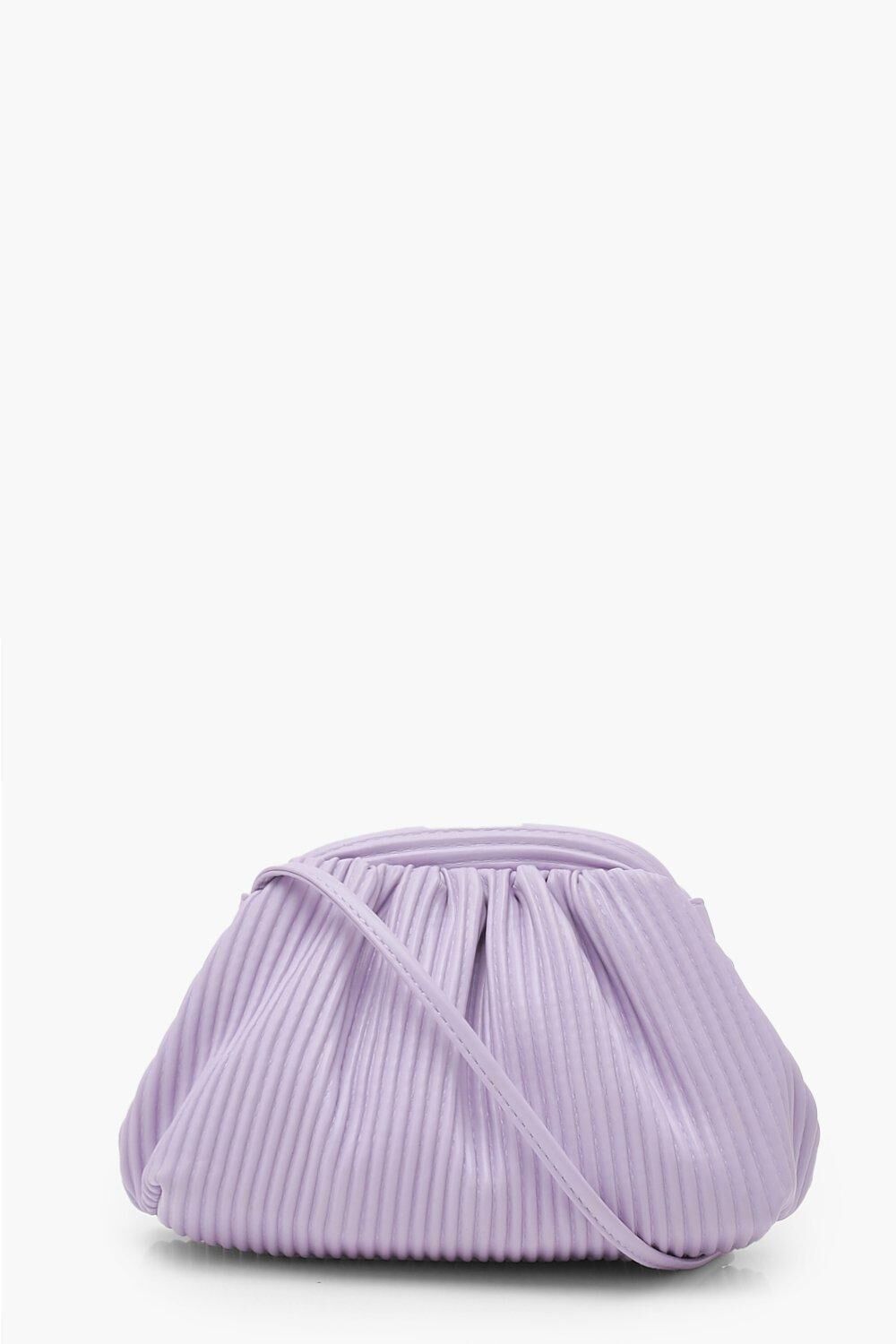 Boohoo Ribbed Mini Grab Clutch- Purple  - Size: ONE SIZE