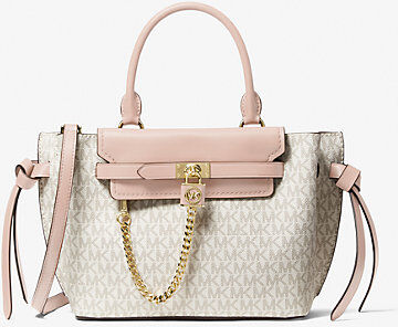 MICHAEL Michael Kors MK Hamilton Legacy Small Logo Belted Satchel - Vanilla/soft Pink