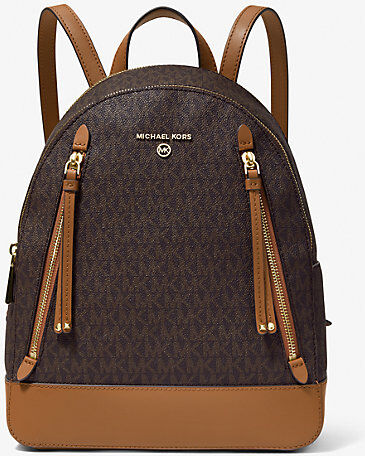 MICHAEL Michael Kors MK Brooklyn Medium Logo Backpack - Brn/acorn