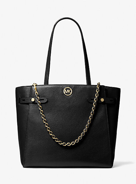 MICHAEL Michael Kors MK Carmen Large Pebbled Leather Tote Bag - Black