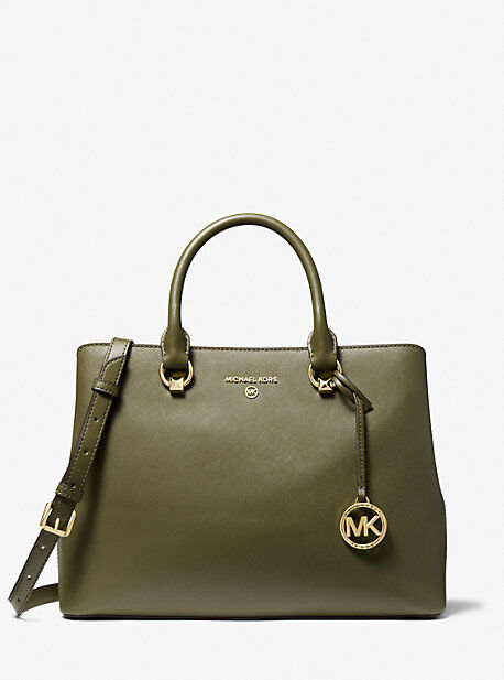 MICHAEL Michael Kors MK Edith Large Saffiano Leather Satchel - Olive