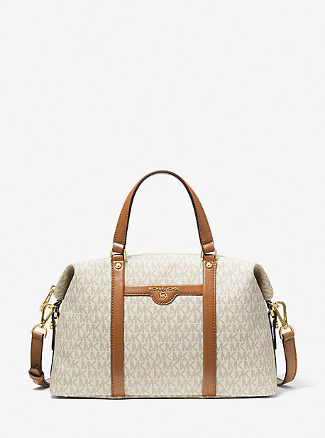 MICHAEL Michael Kors MK Beck Medium Logo Satchel - Vanilla/acorn