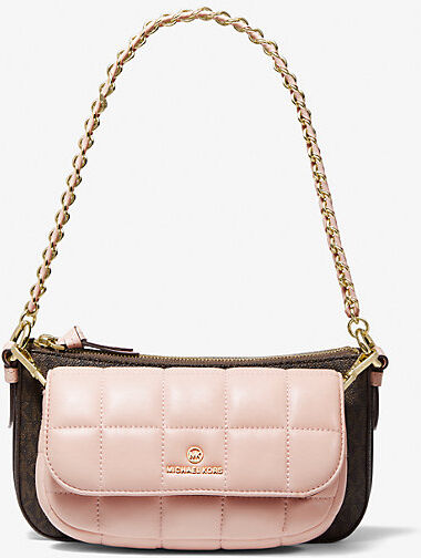 MICHAEL Michael Kors MK Jet Set Quilted Leather and Logo 4-in-1 Crossbody Bag Set - Brn/sftpink