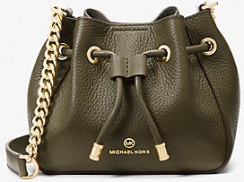 MICHAEL Michael Kors MK Phoebe Extra-Small Pebbled Leather Crossbody Bag - Olive