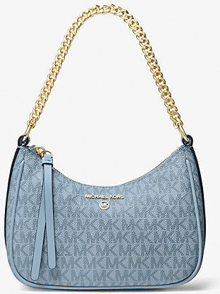 MICHAEL Michael Kors MK Jet Set Charm Small Logo Shoulder Bag - Pale Blue