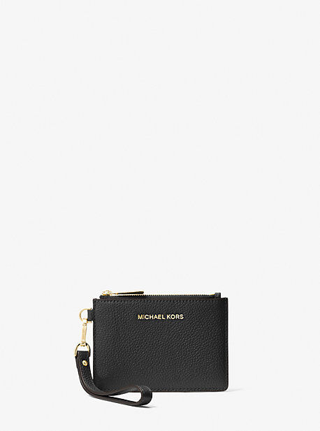 MICHAEL Michael Kors MK Small Pebbled Leather Wristlet - Black