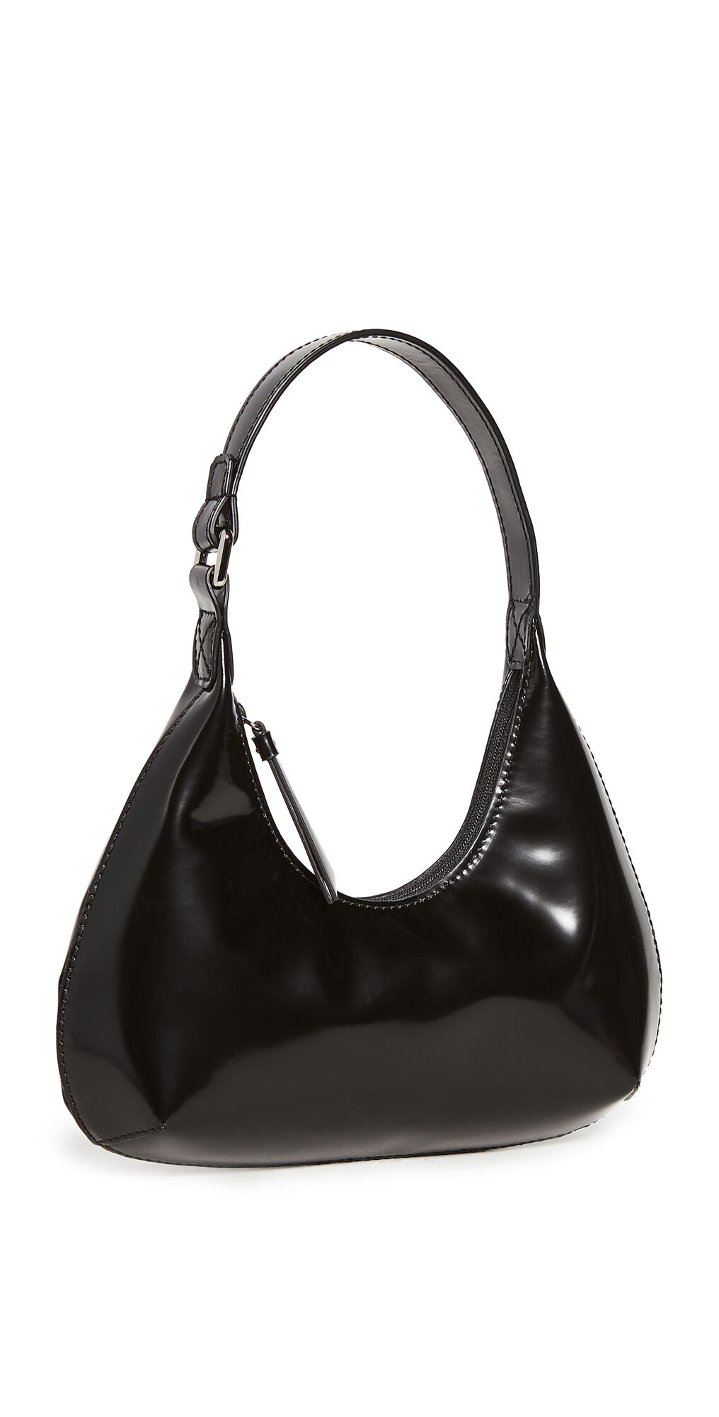 BY FAR Baby Amber Black Semi Patent Leather Bag Black One Size  Black  size:One Size