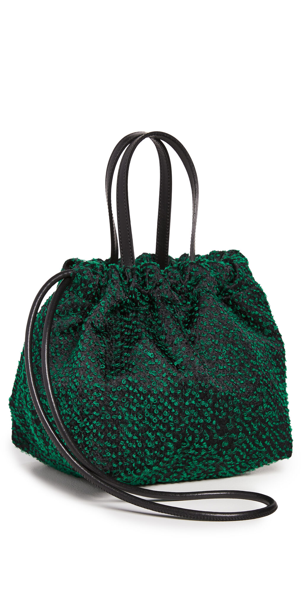 LASTFRAME Needle Punch Kinchaku Bag Small Green One Size  Green  size:One Size