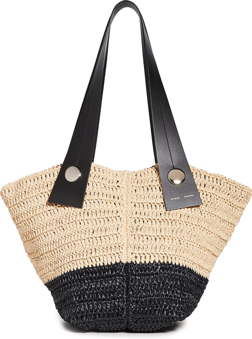 Proenza Schouler Raffia Small Tobo Bag Black/Natural One Size  Black/Natural  size:One Size