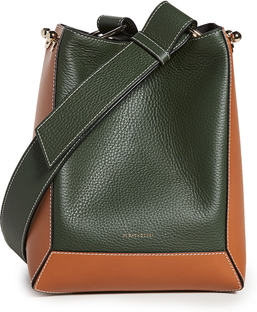 Strathberry Lana Midi Bucket Bag Tan/Bottle Green One Size  Tan/Bottle Green  size:One Size