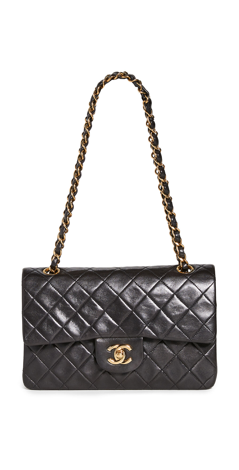 What Goes Around Comes Around Chanel Lambskin 2.55 9 Flap Bag" Black One Size  Black  size:One Size