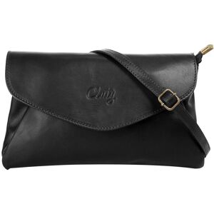 Cluty Abendtasche, echt Leder, Made in Italy schwarz Größe B/H/T: 31 cm x 18 cm x 6 cm   onesize