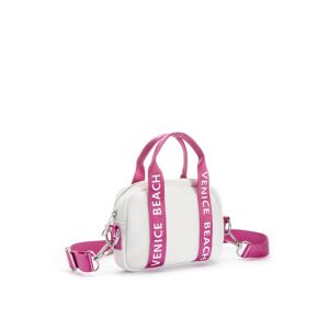 Venice Beach Umhängetasche, Minibag, Handtasche aus Mesh Material VEGAN weiss/pink Größe B/H/T: 17 cm x 12 cm x 4 cm