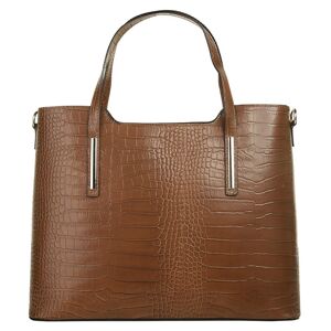 Cluty Henkeltasche, echt Leder, Made in Italy cognac Größe B/H/T: 37 cm x 29 cm x 16 cm   onesize