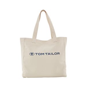 TOM TAILOR Damen Marcy Shopper, beige, Logo Print, Gr. ONESIZE