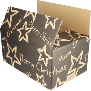 terra Versandkarton Christmas Stars, schwarz, VE 15 Stk, LxBxH 310 x 200 x 140 mm