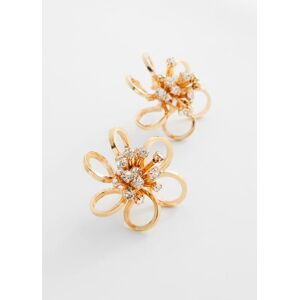 Mango Blumen-Ohrring mit Kristallstein - Gold - U - weiblich