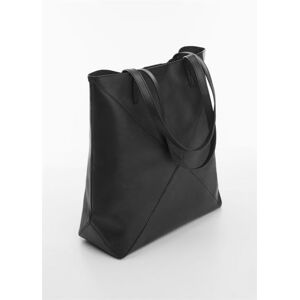 Mango Shopper-Bag aus Leder - Schwarz - U - weiblich
