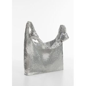 MANGO TEEN Schultertasche mit Kristallsteinen - Silber - U - weiblich