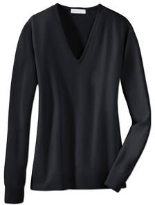 John Smedley Handtaschen-Pulli und -Rolli, V-Ausschnitt - 40 - Schwarz