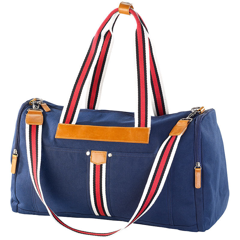 Carlo Milano Canvas-Strandtasche/ Freizeittasche, blau