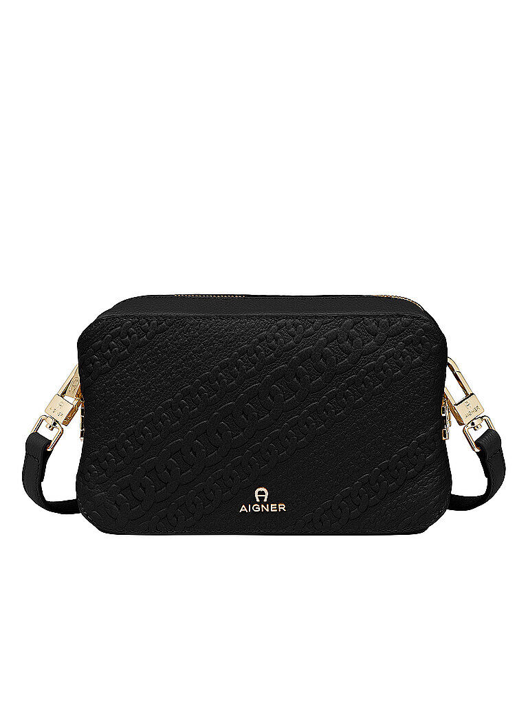 AIGNER Ledertasche - Umhängetasche Milano S schwarz   Damen   132190