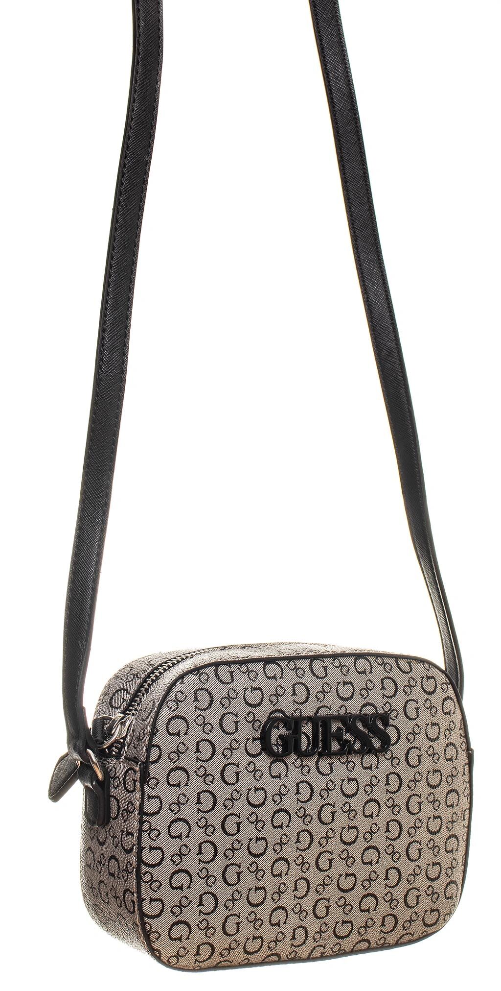 Guess dámská kabelka Epstein mini crossbody šedá s monogramy