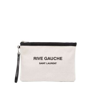 Saint Laurent Rive Gauche Canvas-Clutch - Nude Einheitsgröße Female