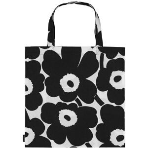 Marimekko - Pieni Unikko Tasche aus Baumwolle, schwarz / weiß