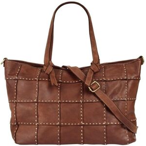 Samantha Look Shopper Damen Leder kariert, cognac