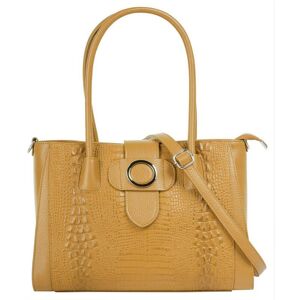 Cluty Shopper Damen Leder, gelb