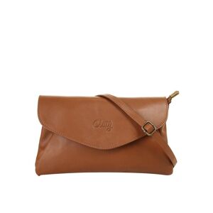 Cluty Abendtasche Damen Leder, cognac