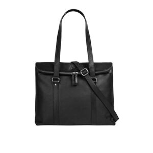 Sansibar Shopper Damen Leder, schwarz