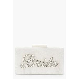 Premium Bride Box Clutch Bag & Chain  silver ONE SIZE Female