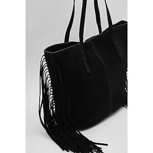 Fringed Shopper Bag  black ONE SIZE Female