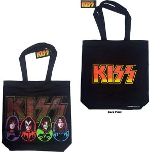 Kiss Cotton Tote Bag: Faces & Logo (Back Print)