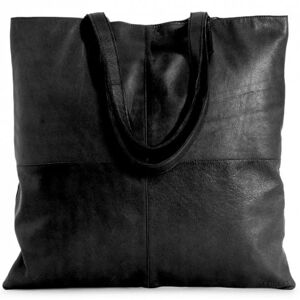 muud shopper Show, håndlavet lædertaske XL, sort