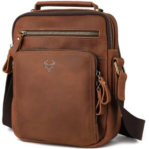 HUMERPAUL MH573 Men Shoulder Bag Leather Messengers Bag(Khaki)