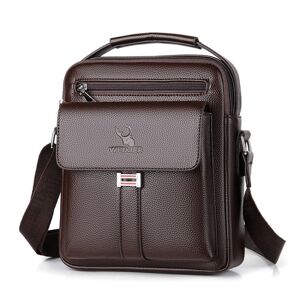WEIXIER D244 Men Shoulder Bag Large Capacity Business Retro Messenger Bag(Brown)