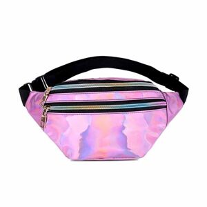 Megabilligt Glossy Metallic Waist Bag Mave Bag Cross Body Bum Bag - Pink