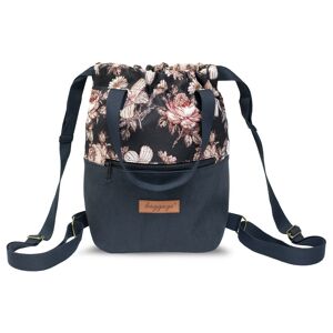 Amazinggirl Taske taske dame rygsæk håndtaske 2 i 1 - rygsæk taske taske håndtaske rygsæk taske rygsæk håndtaske rygsæk sort med blomster