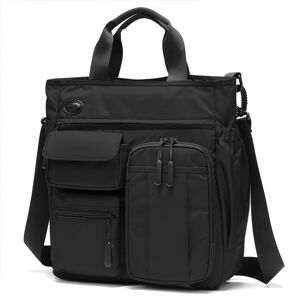 My Store Lightweight Casual Multi-Compartment Laptop Handbag Large Capacity Messenger Bag(Black)