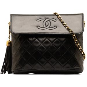 Pre-owned Chanel CC Quilted Lambskin Crossbody Black