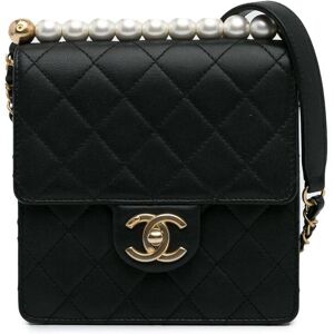 Pre-owned Chanel Small Chic Pearls Flap Black