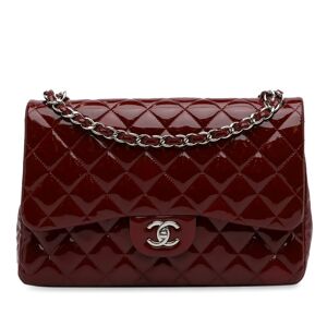 Pre-owned Chanel Jumbo Classic Patent Double Flap Red
